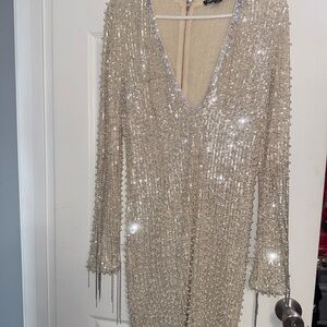 Hera Collection Sparkling Cream Mini Dress